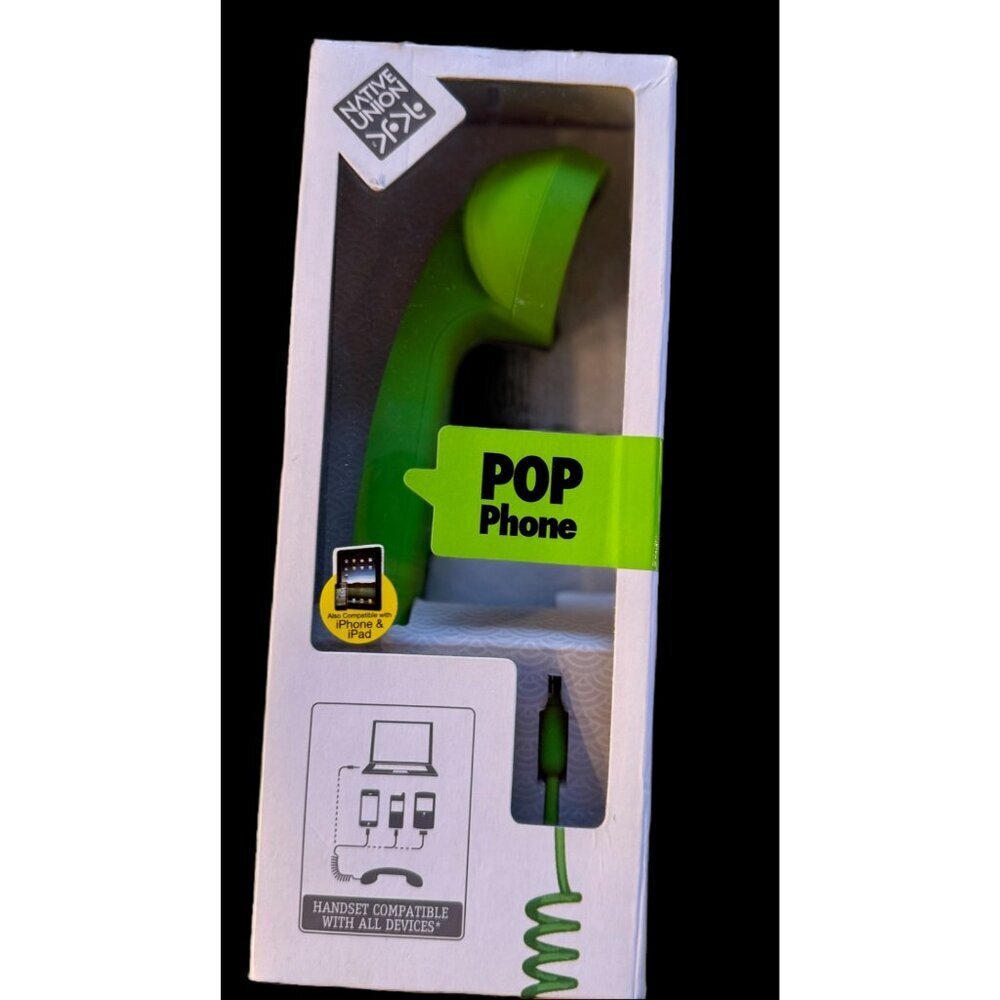 NATIVE UNION Pop Bluetooth Phone Bright Green Retro Handset in Box!